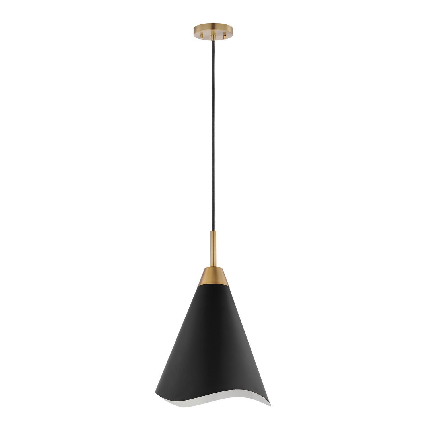 Nuvo Lighting - 60-7473 - One Light Pendant - Tango - Matte Black / Burnished Brass