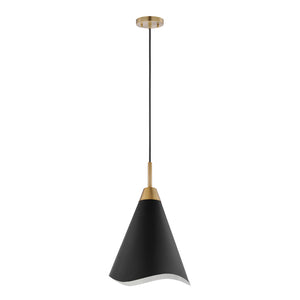 Nuvo Lighting - 60-7473 - One Light Pendant - Tango - Matte Black / Burnished Brass
