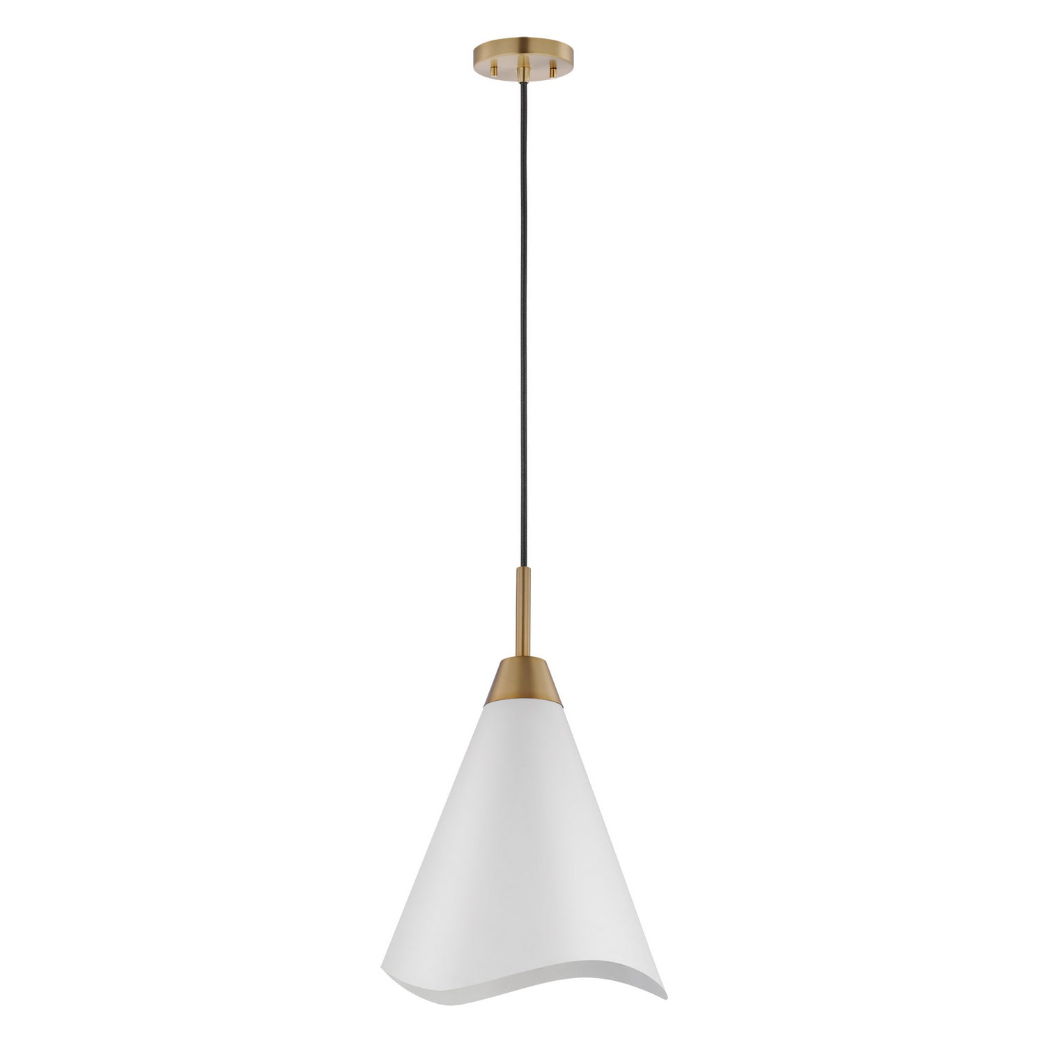 Nuvo Lighting - 60-7474 - One Light Pendant - Tango - Matte White / Burnished Brass