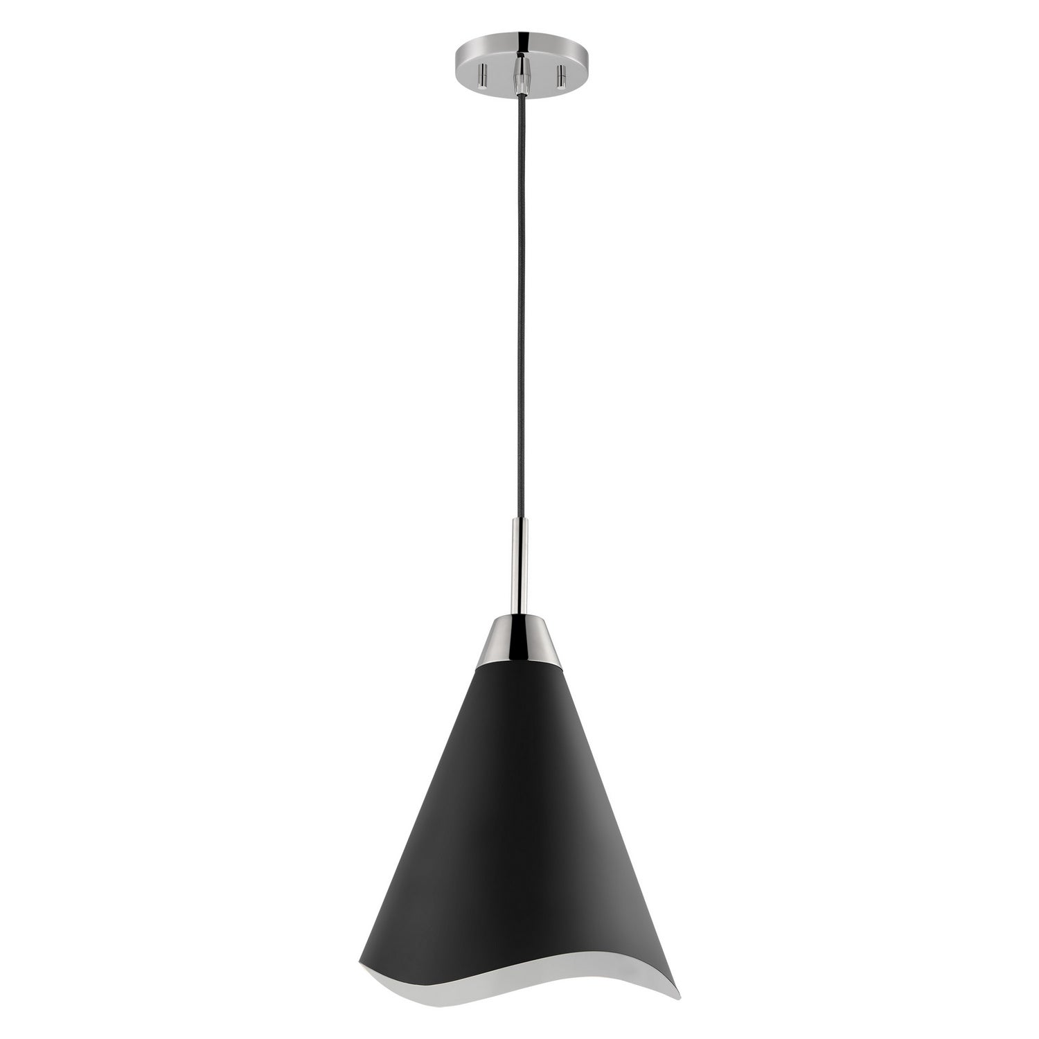 Nuvo Lighting - 60-7475 - One Light Pendant - Tango - Matte Black / Polished Nickel