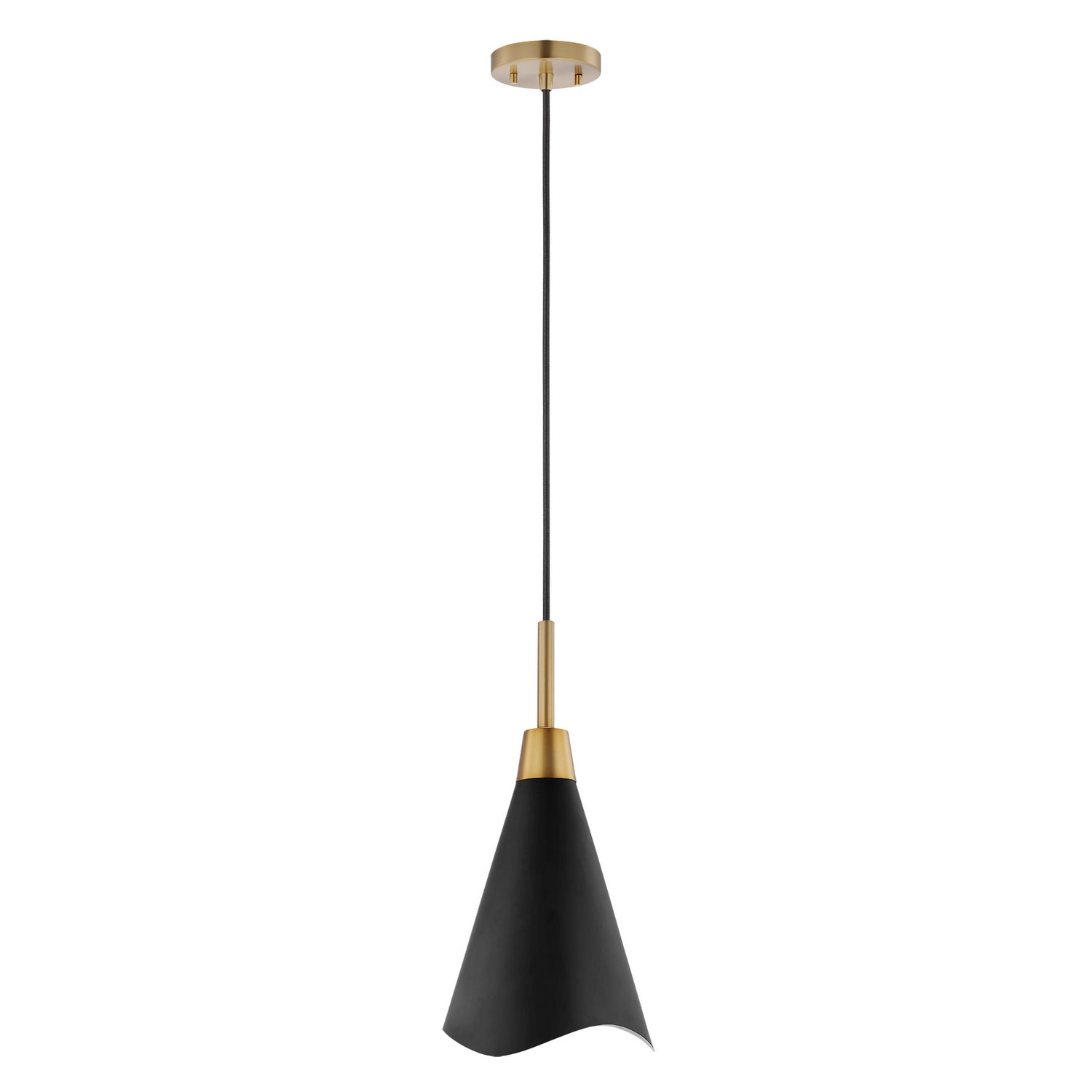 Nuvo Lighting - 60-7476 - One Light Pendant - Tango - Matte Black / Burnished Brass