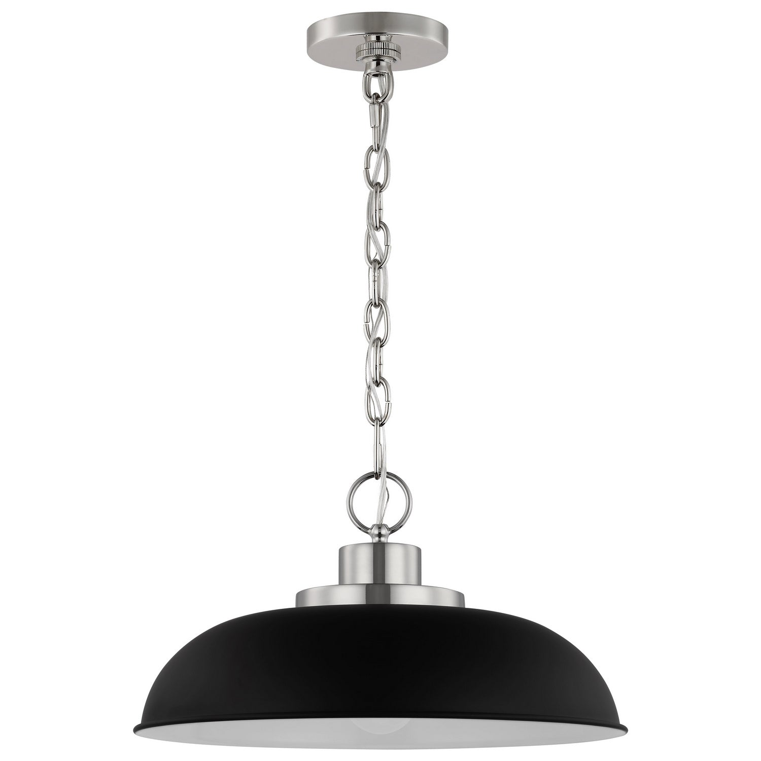 Nuvo Lighting - 60-7482 - One Light Pendant - Colony - Matte Black / Polished Nickel