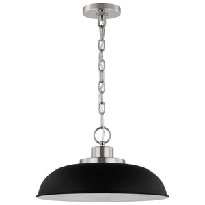 Nuvo Lighting - 60-7482 - One Light Pendant - Colony - Matte Black / Polished Nickel