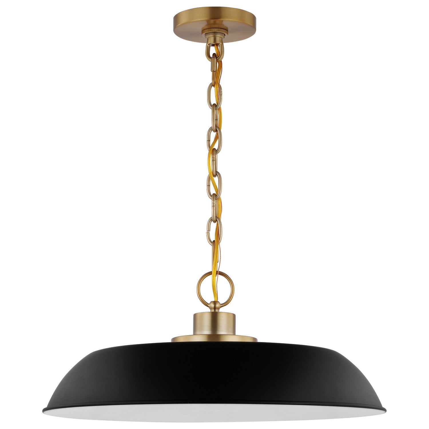 Nuvo Lighting - 60-7484 - One Light Pendant - Colony - Matte Black / Burnished Brass