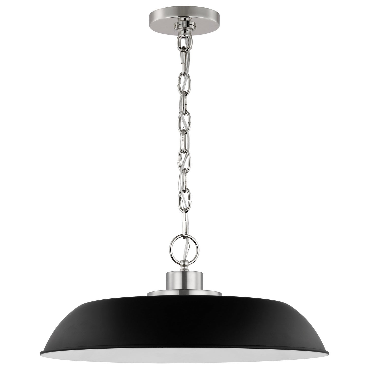 Nuvo Lighting - 60-7485 - One Light Pendant - Colony - Matte Black / Polished Nickel