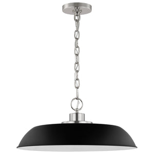 Nuvo Lighting - 60-7485 - One Light Pendant - Colony - Matte Black / Polished Nickel