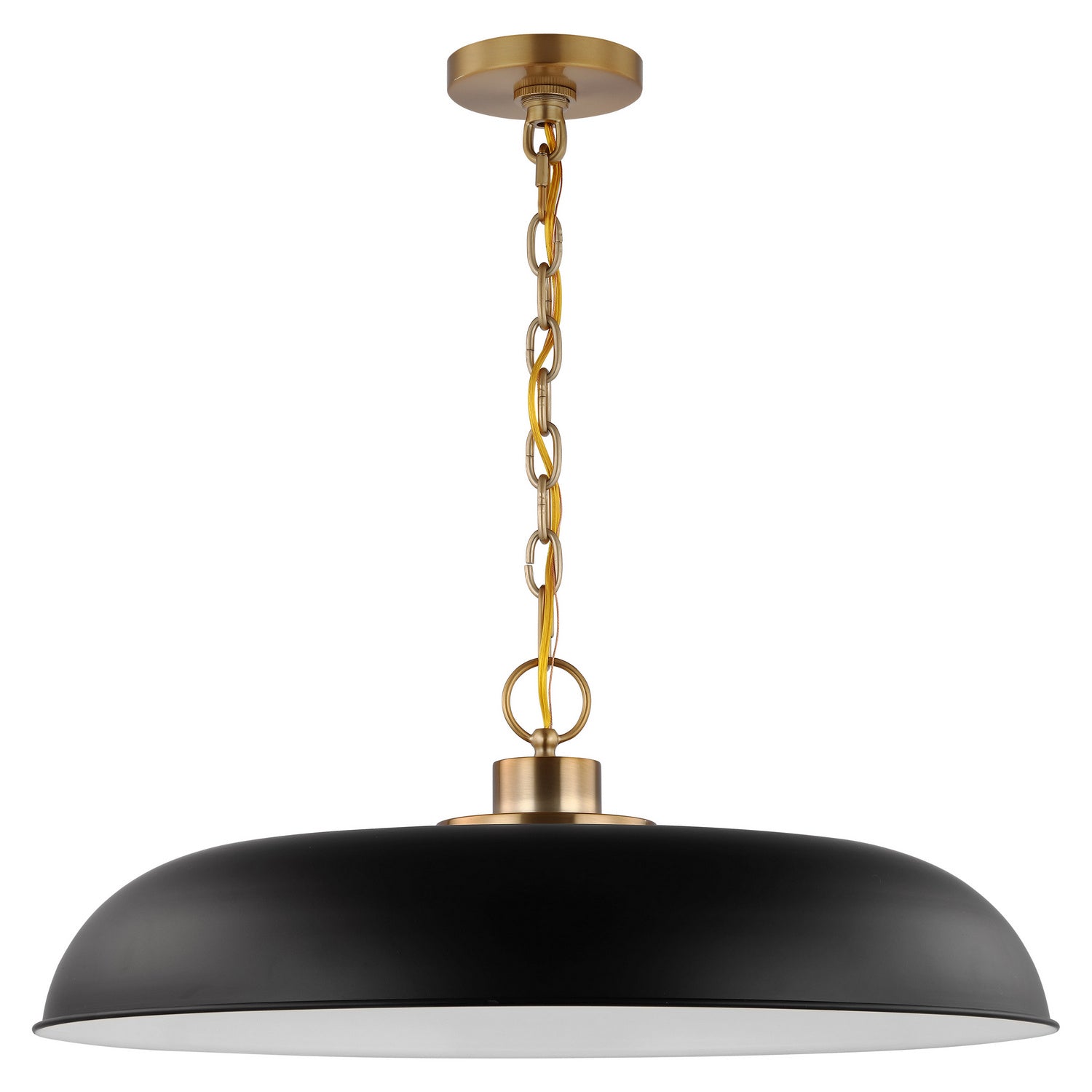 Nuvo Lighting - 60-7487 - One Light Pendant - Colony - Matte Black / Burnished Brass