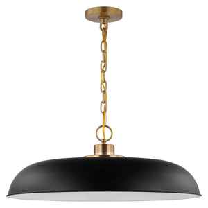 Nuvo Lighting - 60-7487 - One Light Pendant - Colony - Matte Black / Burnished Brass