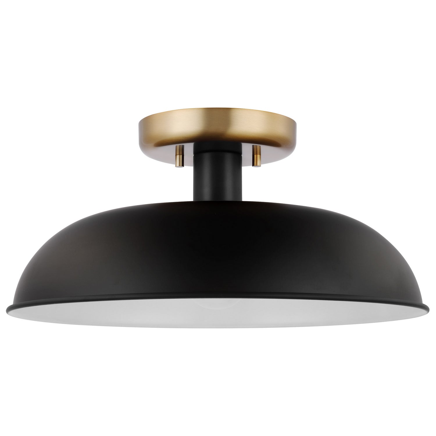 Nuvo Lighting - 60-7491 - One Light Flush Mount - Colony - Matte Black / Burnished Brass