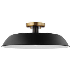 Nuvo Lighting - 60-7494 - One Light Flush Mount - Colony - Matte Black / Burnished Brass