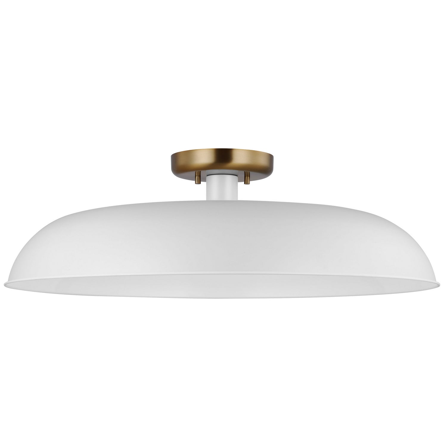 Nuvo Lighting - 60-7496 - One Light Flush Mount - Colony - Matte White / Burnished Brass