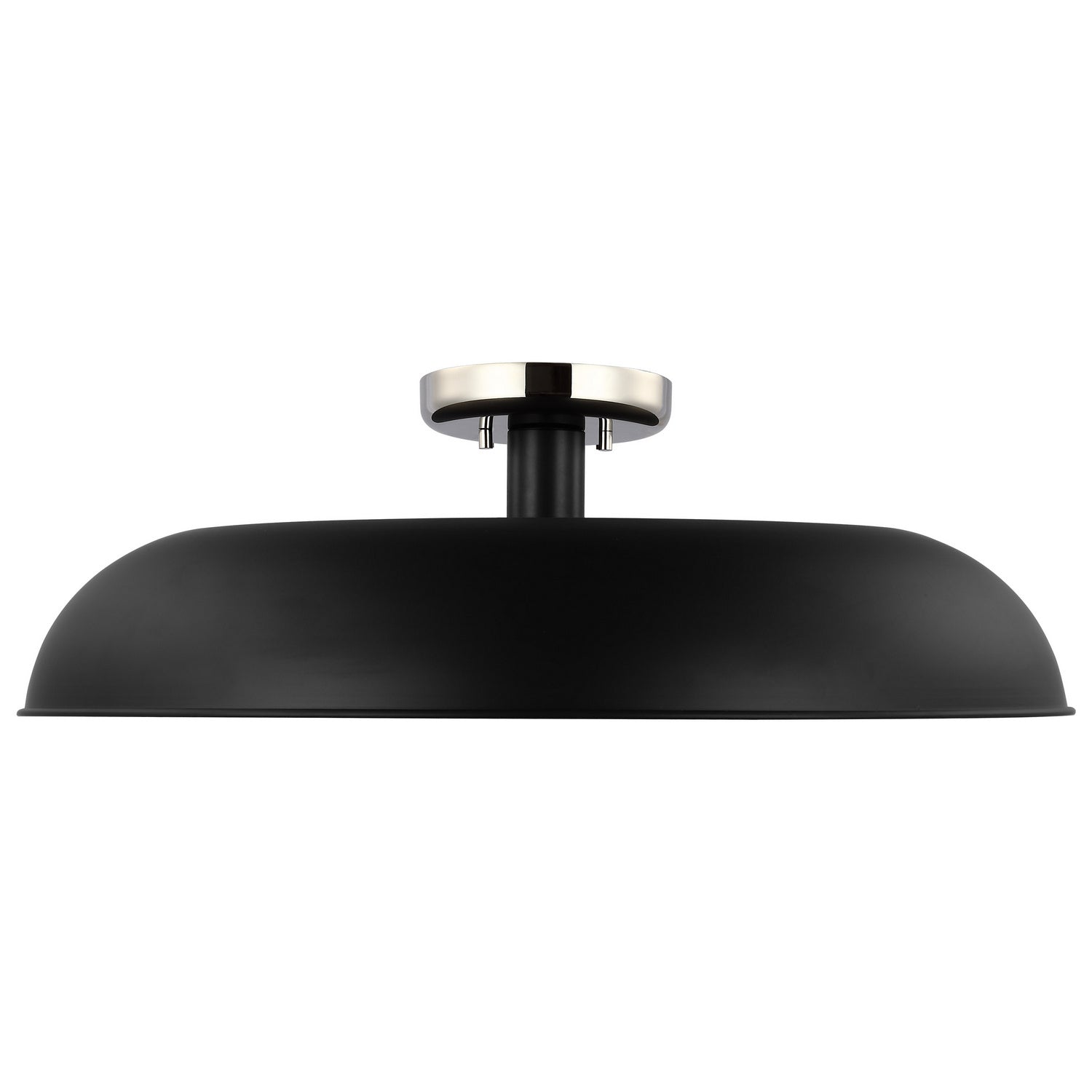 Nuvo Lighting - 60-7498 - One Light Flush Mount - Colony - Matte Black / Polished Nickel