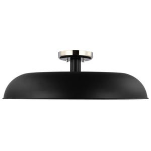 Nuvo Lighting - 60-7498 - One Light Flush Mount - Colony - Matte Black / Polished Nickel