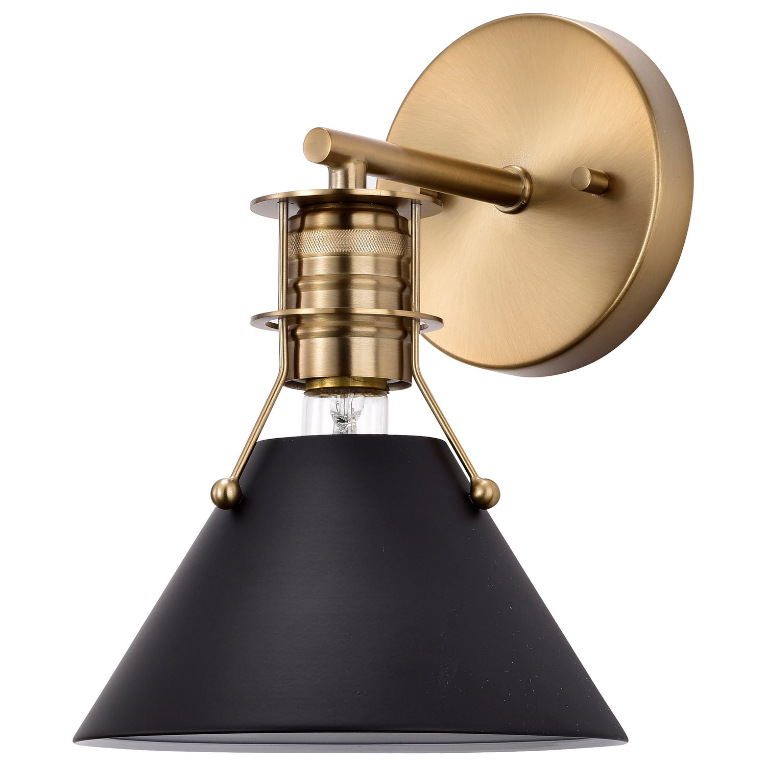 Nuvo Lighting - 60-7519 - One Light Wall Sconce - Outpost - Matte Black / Burnished Brass