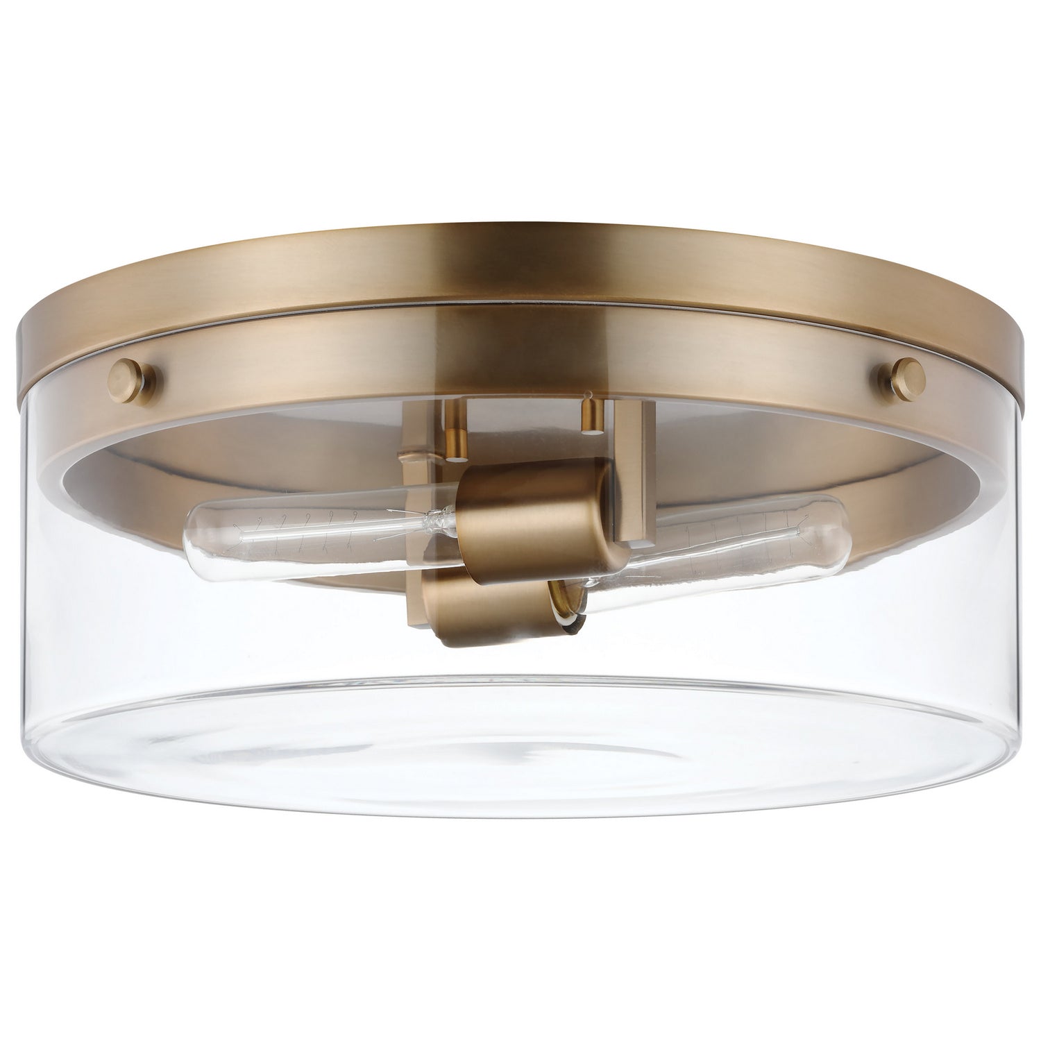 Nuvo Lighting - 60-7536 - Two Light Flush Mount - Intersection - Burnished Brass