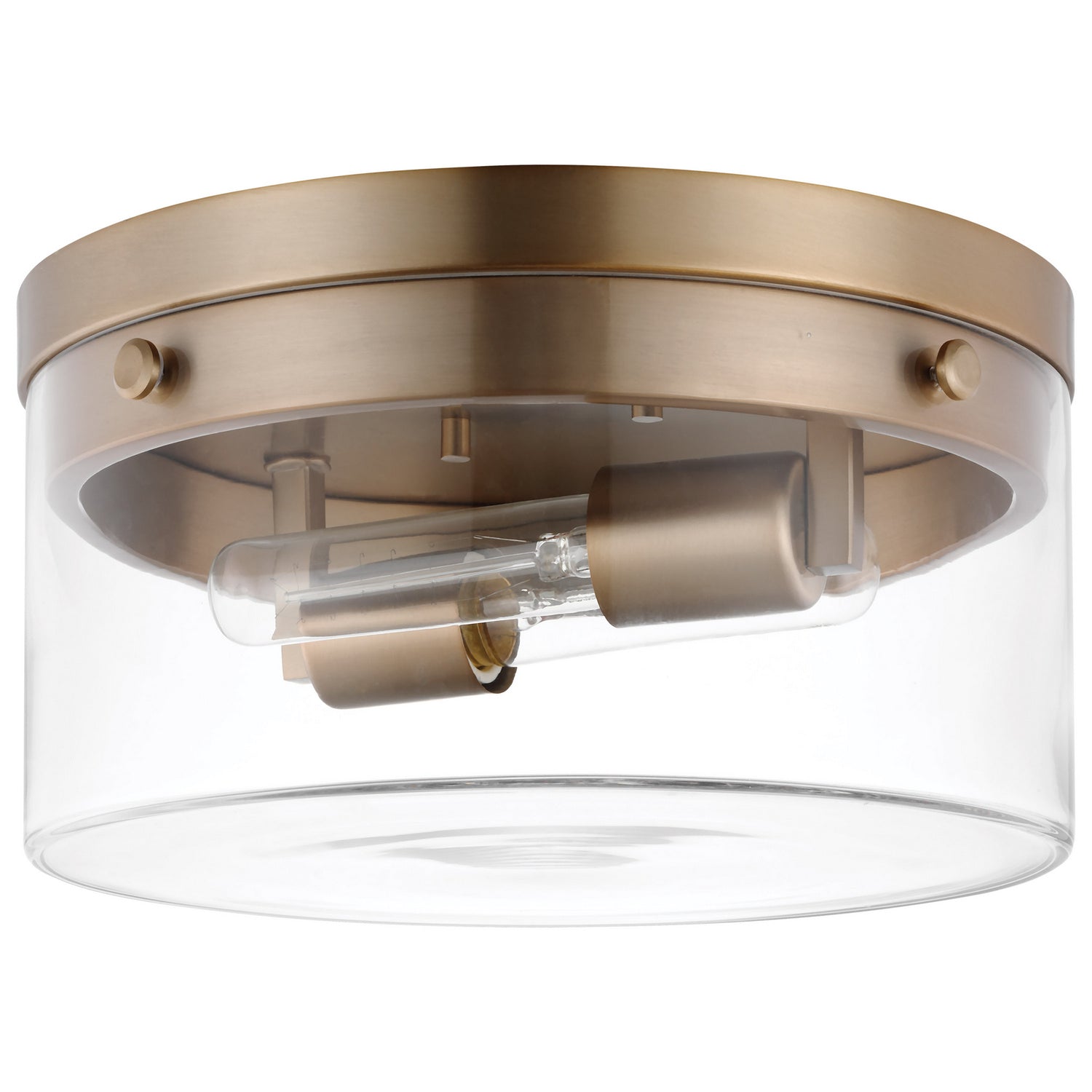 Nuvo Lighting - 60-7537 - Two Light Flush Mount - Intersection - Burnished Brass