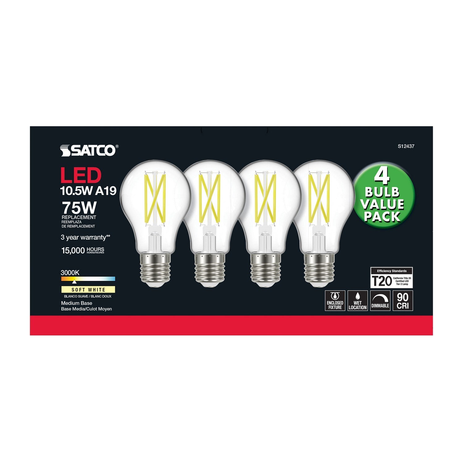 Satco - S12437 - Light Bulb - Clear