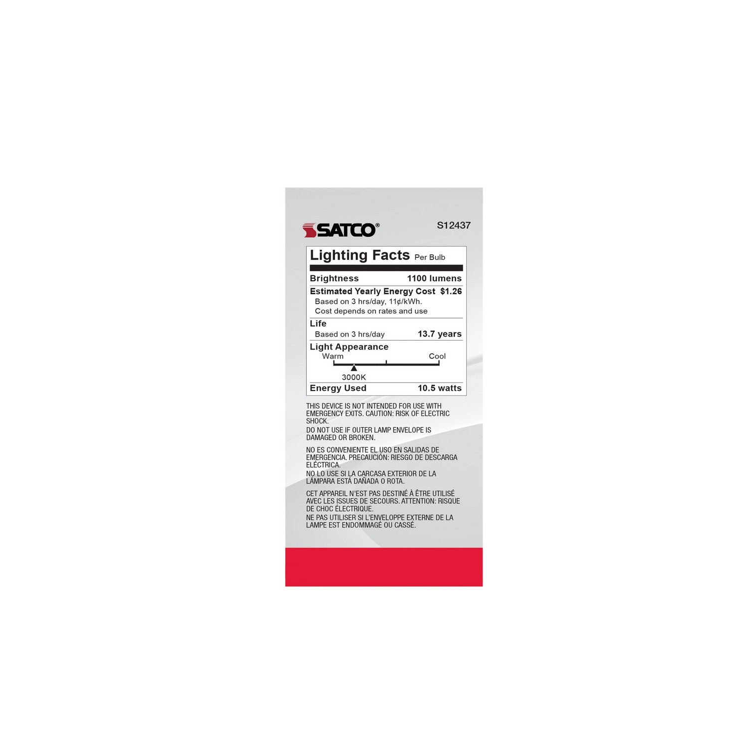 Satco - S12437 - Light Bulb - Clear