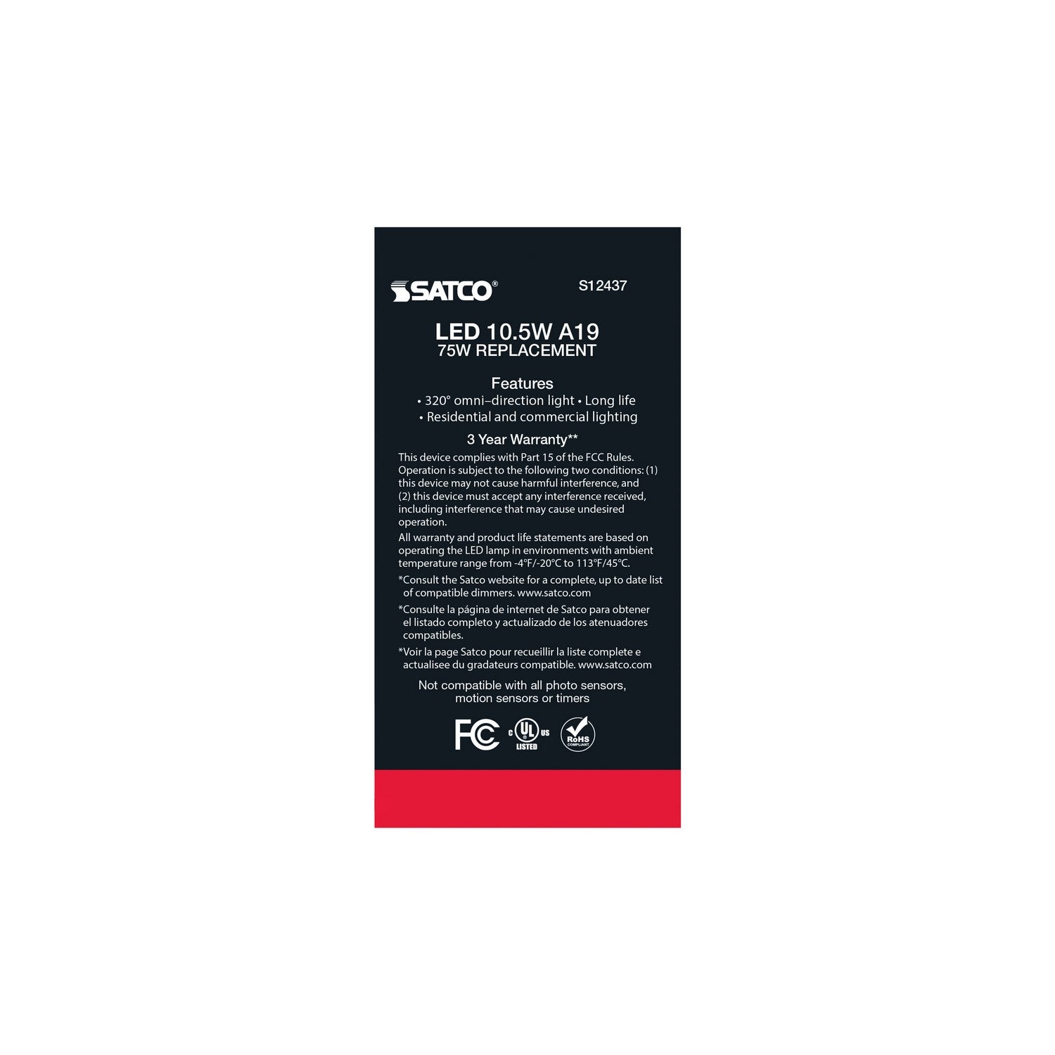Satco - S12437 - Light Bulb - Clear