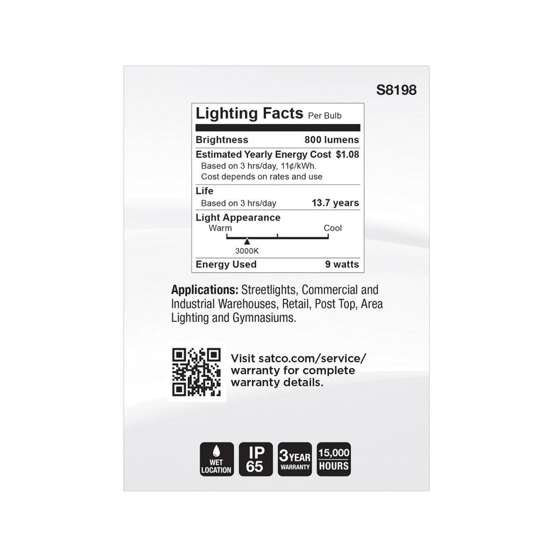 Satco - S8198 - Light Bulb - Clear