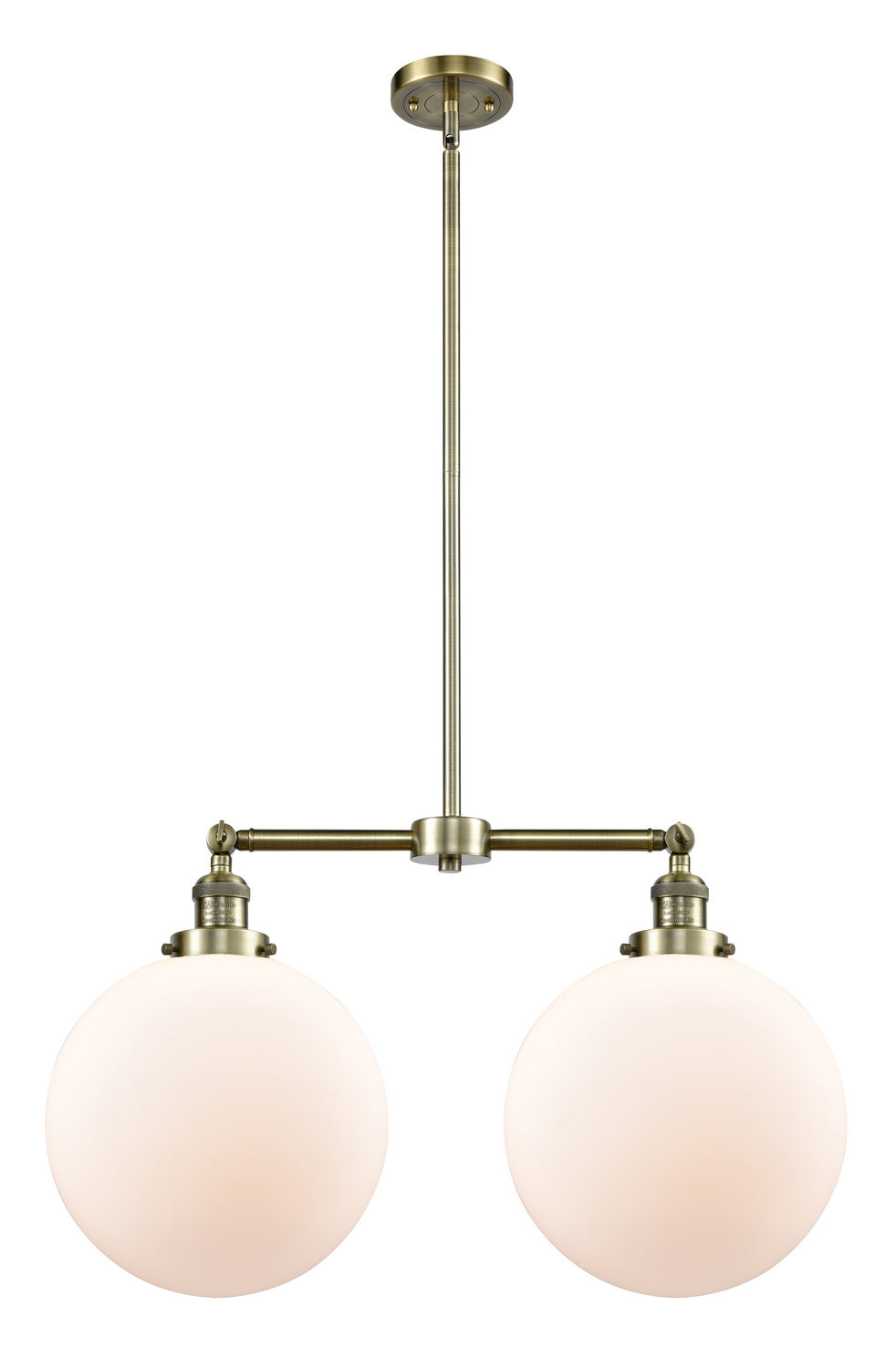 Innovations - 209-AB-G201-12 - Two Light Island Pendant - Franklin Restoration - Antique Brass