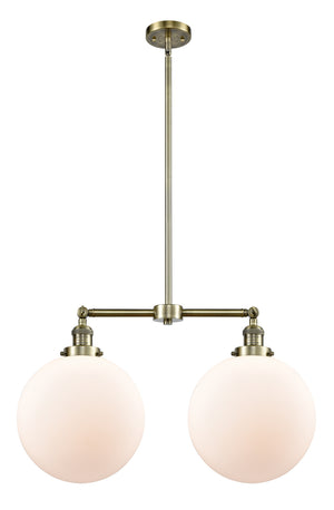 Innovations - 209-AB-G201-12 - Two Light Island Pendant - Franklin Restoration - Antique Brass