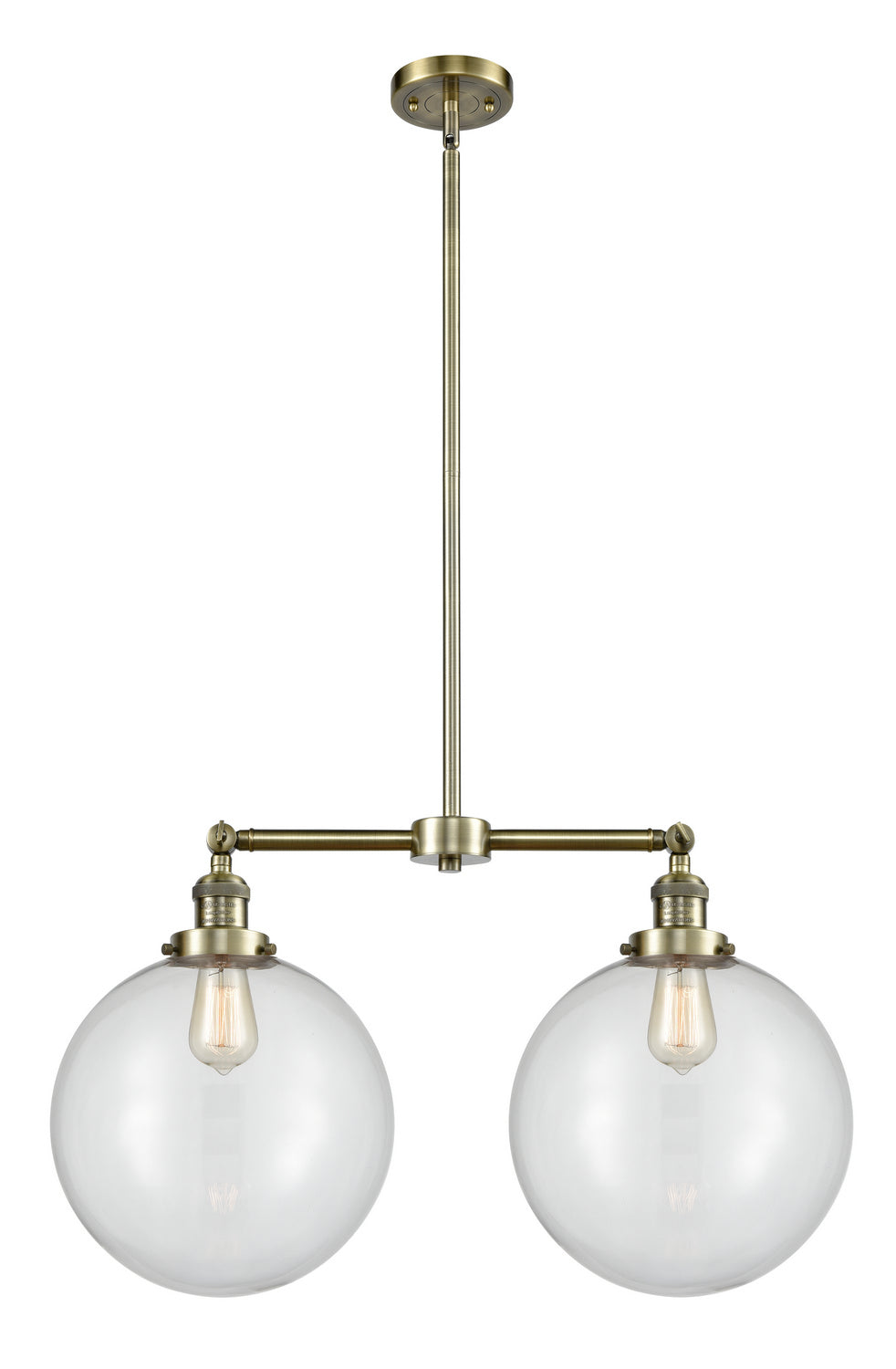 Innovations - 209-AB-G202-12 - Two Light Island Pendant - Franklin Restoration - Antique Brass