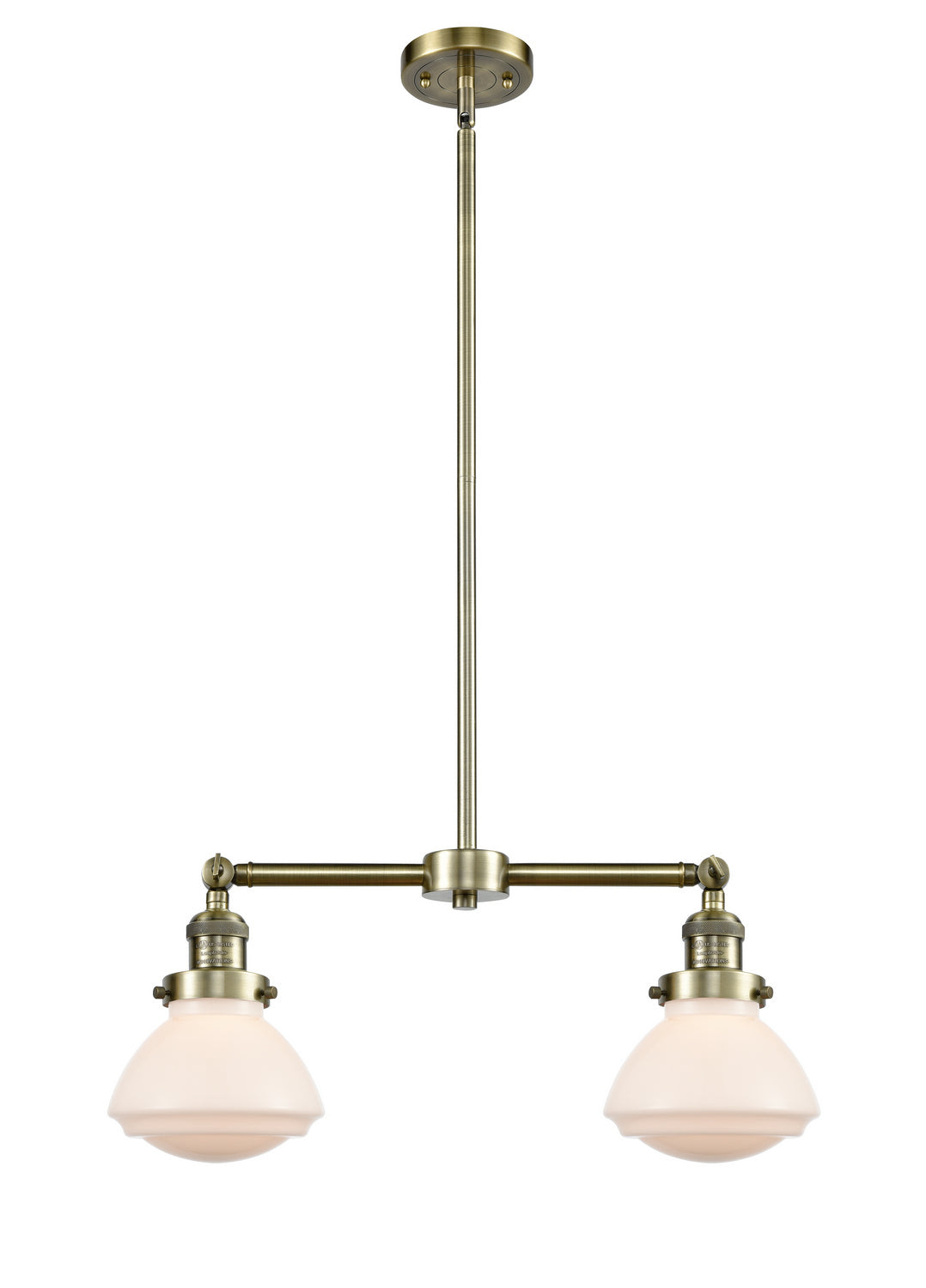 Innovations - 209-AB-G321 - Two Light Island Pendant - Franklin Restoration - Antique Brass