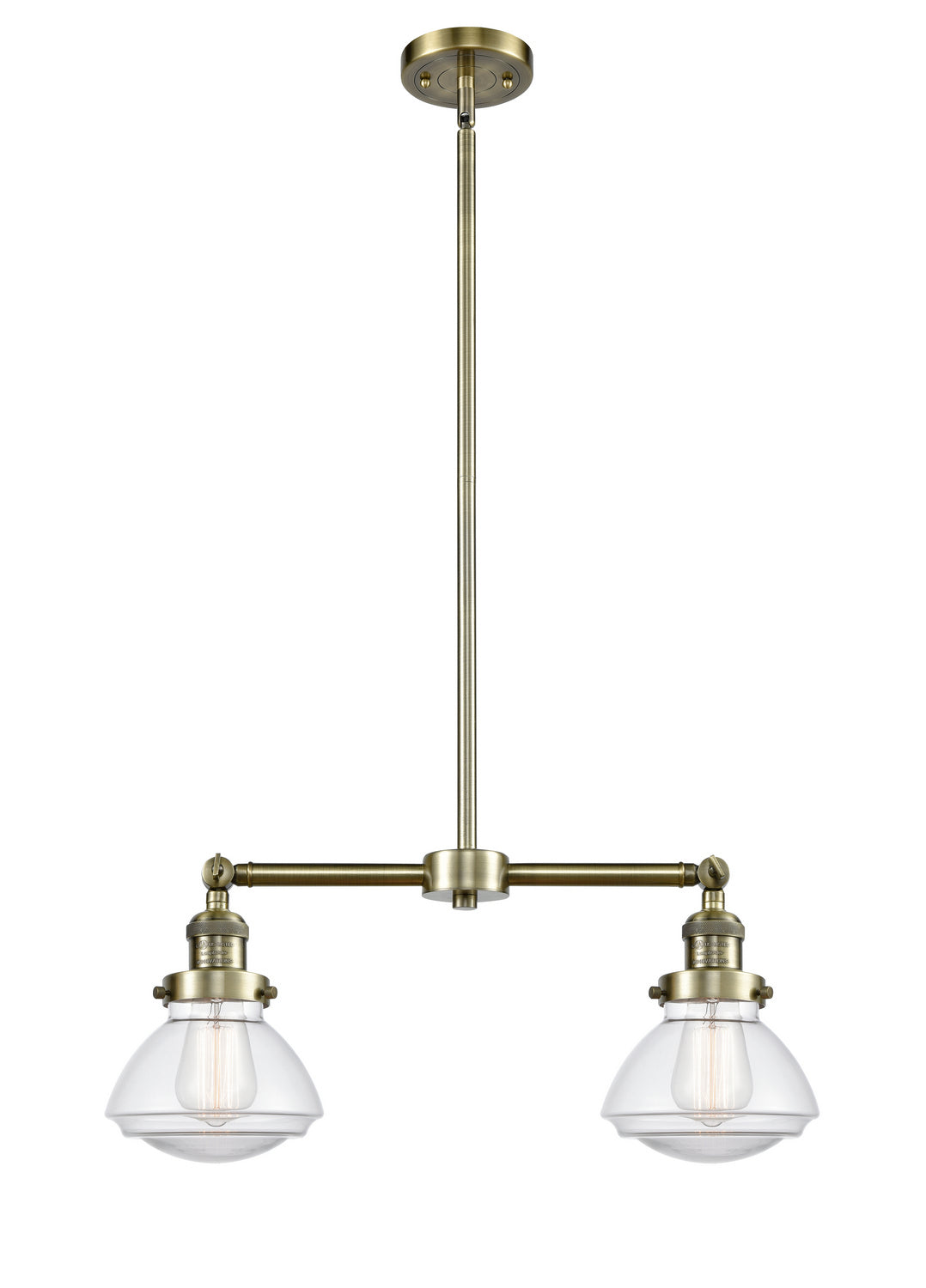 Innovations - 209-AB-G322 - Two Light Island Pendant - Franklin Restoration - Antique Brass