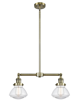 Innovations - 209-AB-G322 - Two Light Island Pendant - Franklin Restoration - Antique Brass