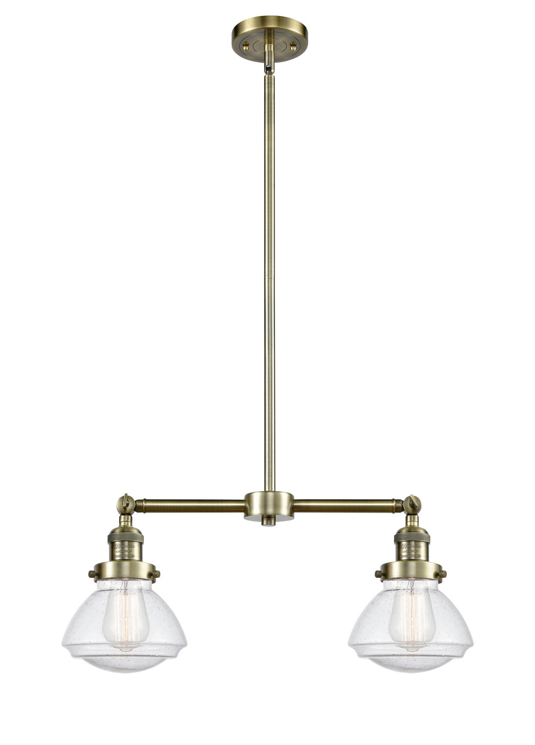 Innovations - 209-AB-G324 - Two Light Island Pendant - Franklin Restoration - Antique Brass