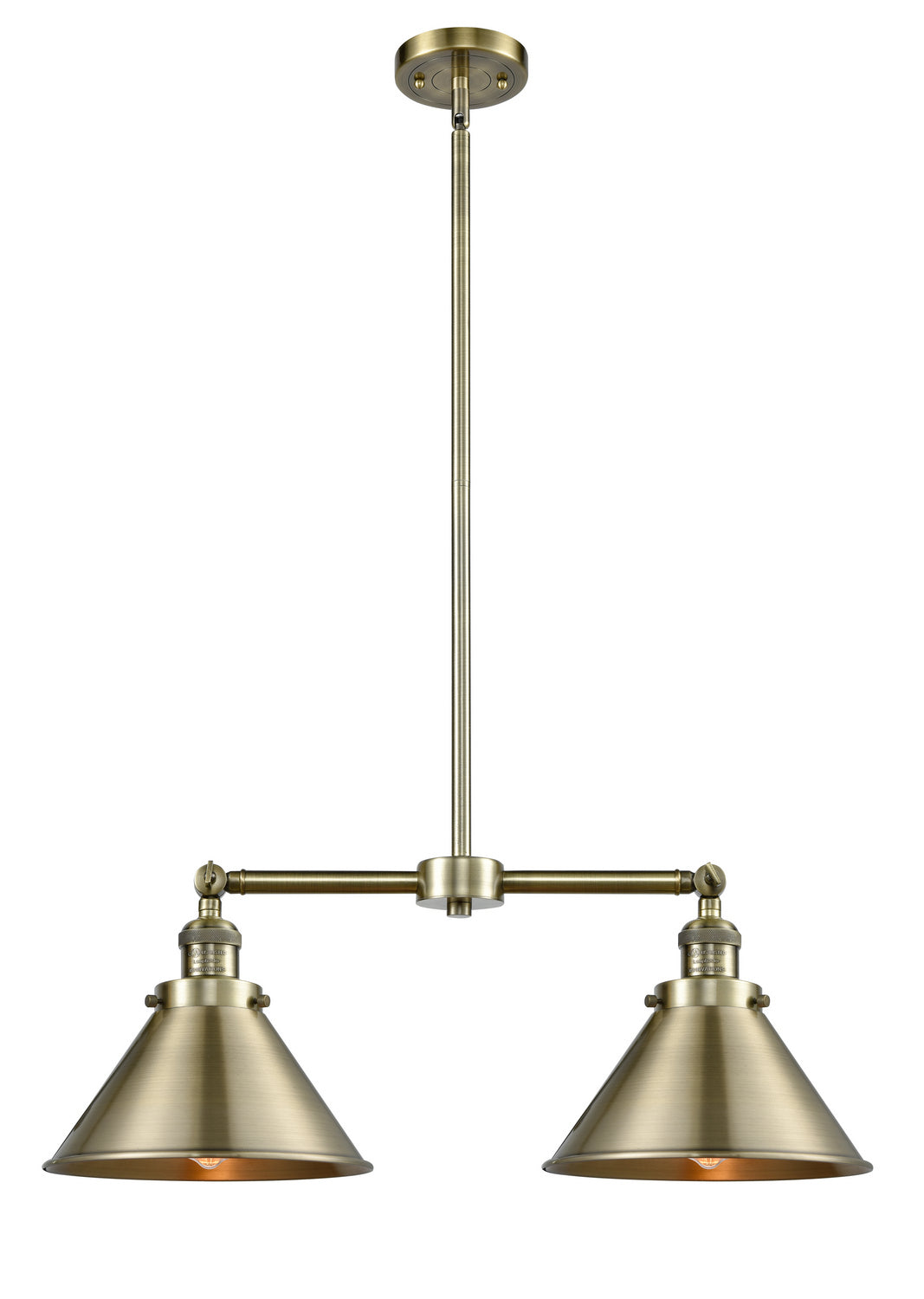 Innovations - 209-AB-M10-AB - Two Light Island Pendant - Franklin Restoration - Antique Brass