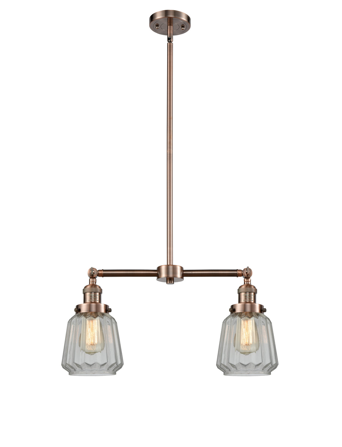 Innovations - 209-AC-G142 - Two Light Island Pendant - Franklin Restoration - Antique Copper