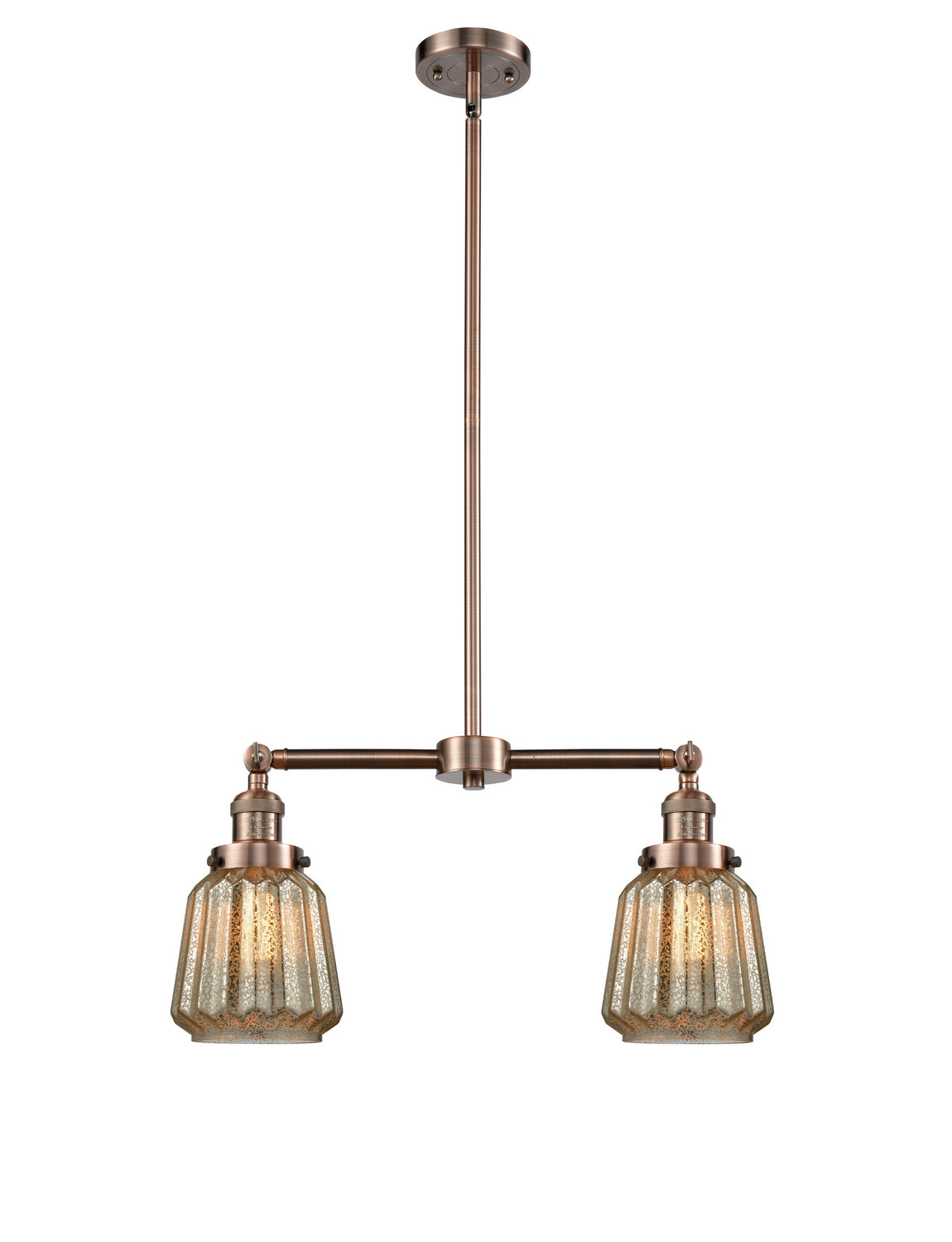 Innovations - 209-AC-G146 - Two Light Island Pendant - Franklin Restoration - Antique Copper