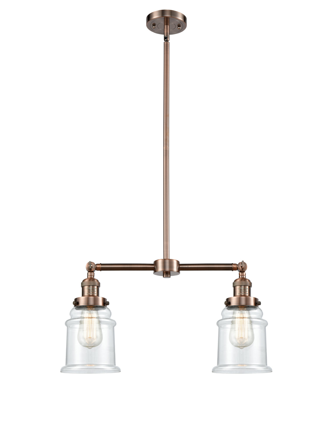 Innovations - 209-AC-G182 - Two Light Island Pendant - Franklin Restoration - Antique Copper