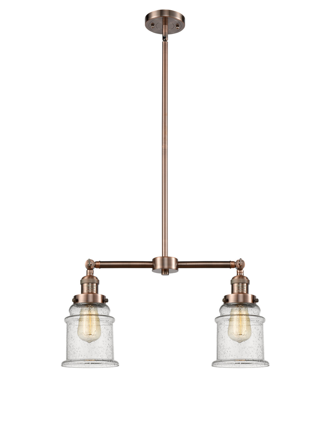 Innovations - 209-AC-G184 - Two Light Island Pendant - Franklin Restoration - Antique Copper