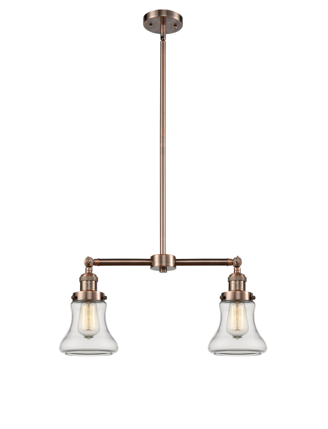 Innovations - 209-AC-G192 - Two Light Island Pendant - Franklin Restoration - Antique Copper