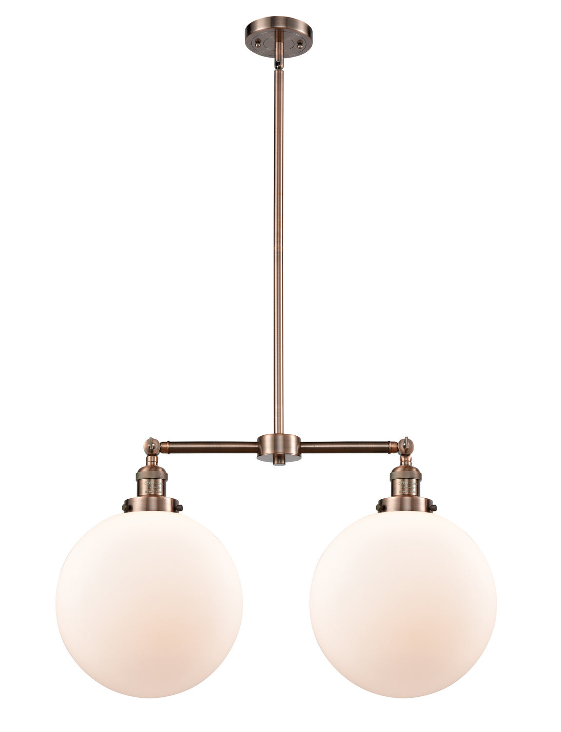 Innovations - 209-AC-G201-12 - Two Light Island Pendant - Franklin Restoration - Antique Copper