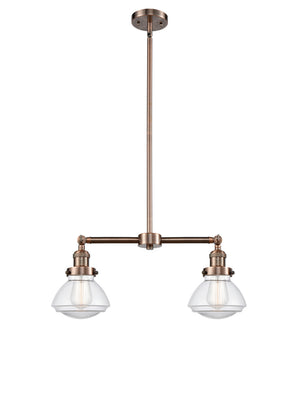 Innovations - 209-AC-G322 - Two Light Island Pendant - Franklin Restoration - Antique Copper