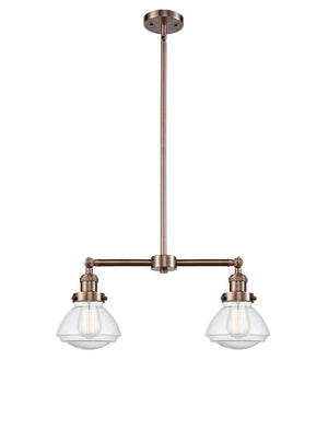 Innovations - 209-AC-G324 - Two Light Island Pendant - Franklin Restoration - Antique Copper