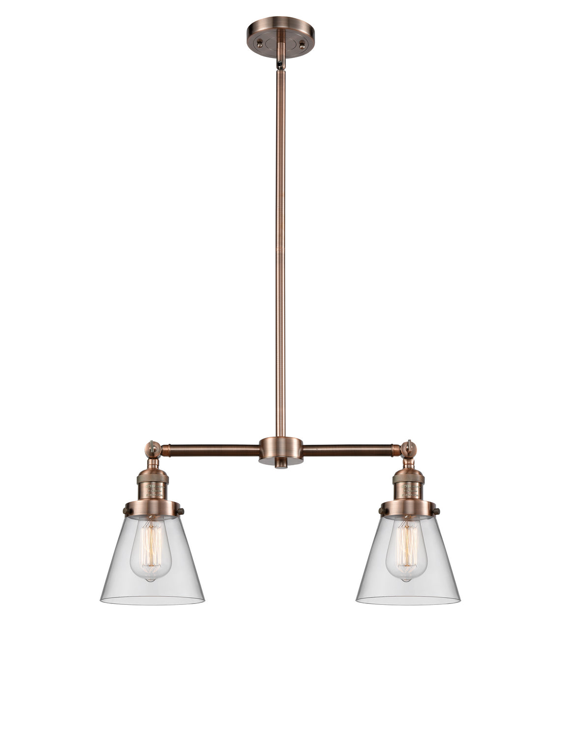 Innovations - 209-AC-G62 - Two Light Island Pendant - Franklin Restoration - Antique Copper