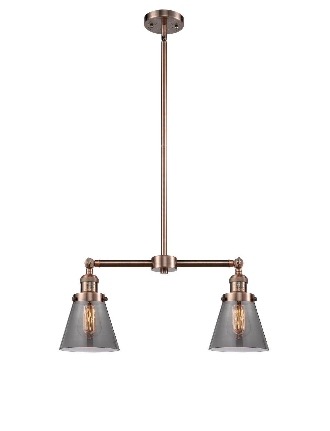 Innovations - 209-AC-G63 - Two Light Island Pendant - Franklin Restoration - Antique Copper