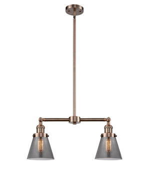 Innovations - 209-AC-G63 - Two Light Island Pendant - Franklin Restoration - Antique Copper