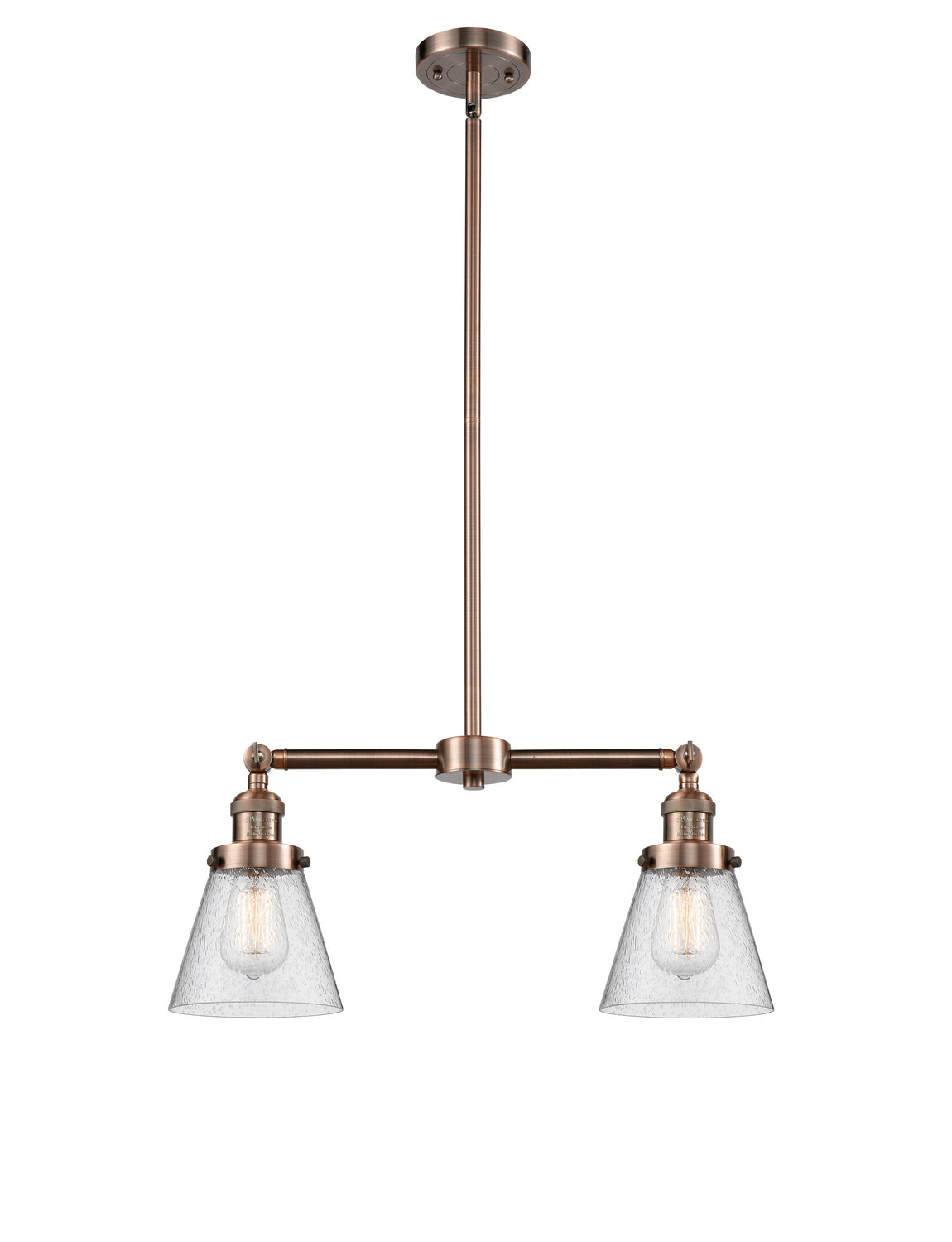 Innovations - 209-AC-G64 - Two Light Island Pendant - Franklin Restoration - Antique Copper