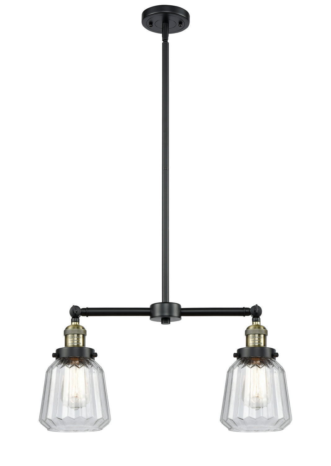 Innovations - 209-BAB-G142 - Two Light Island Pendant - Franklin Restoration - Black Antique Brass