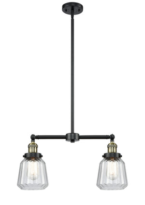 Innovations - 209-BAB-G142 - Two Light Island Pendant - Franklin Restoration - Black Antique Brass