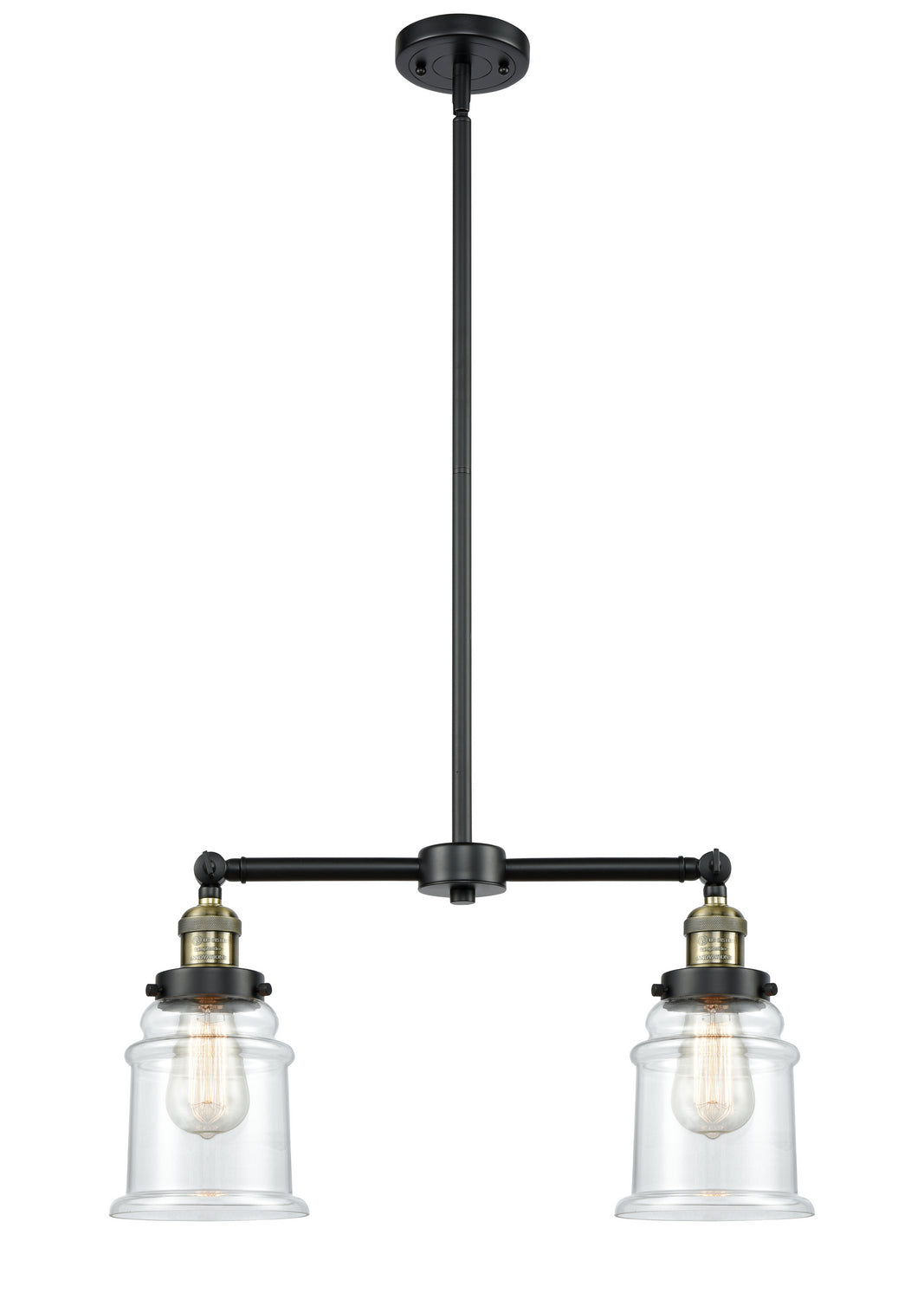 Innovations - 209-BAB-G182 - Two Light Island Pendant - Franklin Restoration - Black Antique Brass