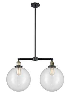 Innovations - 209-BAB-G202-12 - Two Light Island Pendant - Franklin Restoration - Black Antique Brass