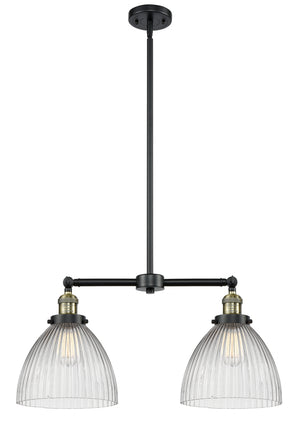 Innovations - 209-BAB-G222 - Two Light Island Pendant - Franklin Restoration - Black Antique Brass