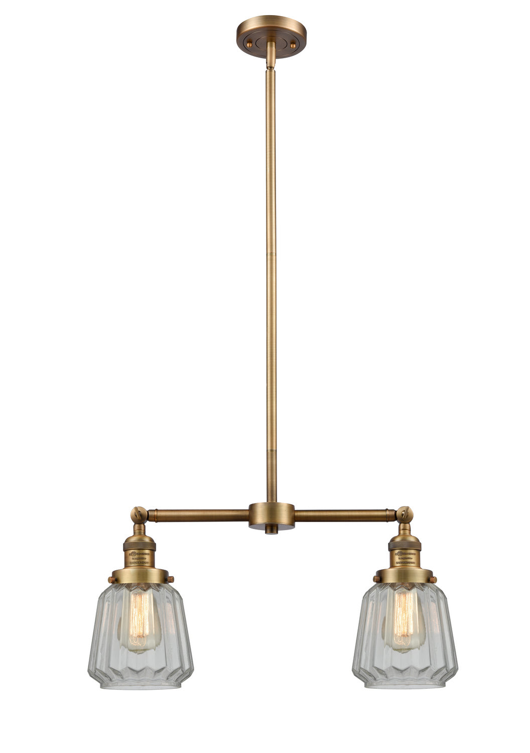 Innovations - 209-BB-G142 - Two Light Island Pendant - Franklin Restoration - Brushed Brass